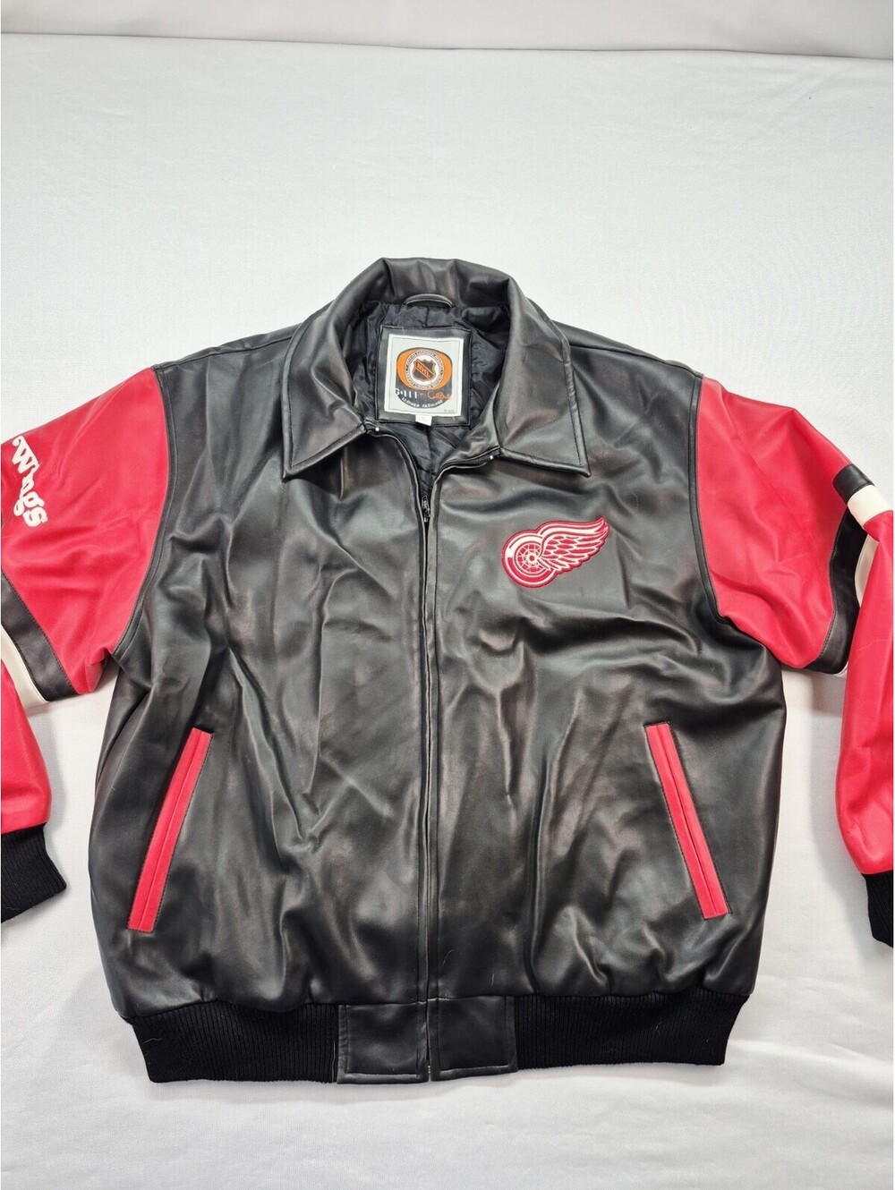 Detroit Red Wings Faux Leather Jacket Mens XL G-III Carl Banks NHL Hockey